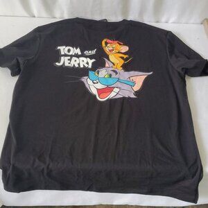 Tom & Jerry Men's Cartoon Graphics T-Shirt in Black Size M